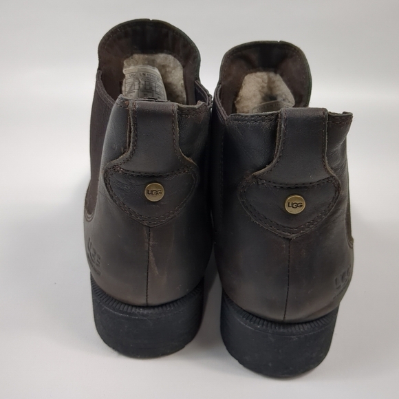 UGG Boots Bonham III Brown Leather Womens Size 8 Pull On Ankle Bootie - Picture 4 of 8